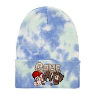 Game Day Funny Baseball Mama Baseball Season Game Day Mama Tie Dye 12in Knit Beanie