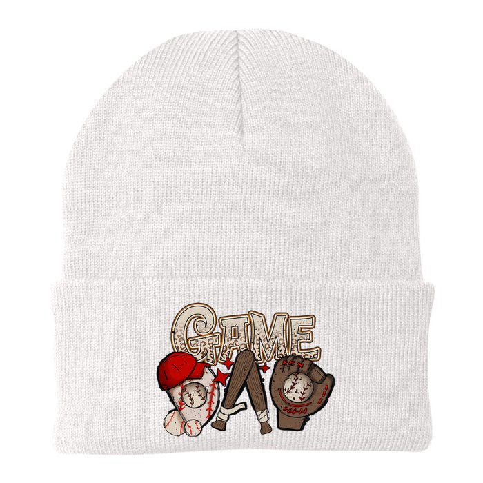 Game Day Funny Baseball Mama Baseball Season Game Day Mama Knit Cap Winter Beanie