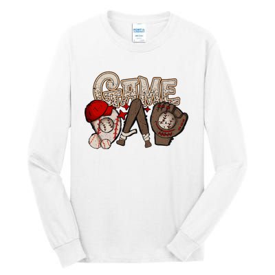 Game Day Funny Baseball Mama Baseball Season Game Day Mama Tall Long Sleeve T-Shirt