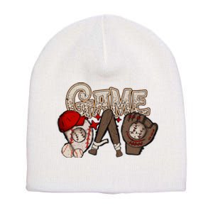 Game Day Funny Baseball Mama Baseball Season Game Day Mama Short Acrylic Beanie