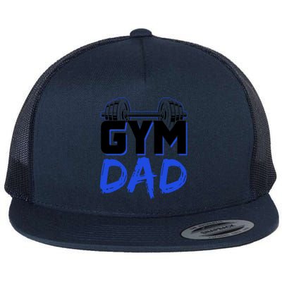 Gym Dad Fitness Workout Weightlifting Training Father Daddy Gift Flat Bill Trucker Hat