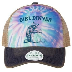 Girl Dinner Funny Raccoon Meme Panda Legacy Tie Dye Trucker Hat