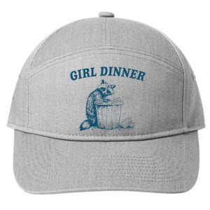 Girl Dinner Funny Raccoon Meme Panda 7-Panel Snapback Hat