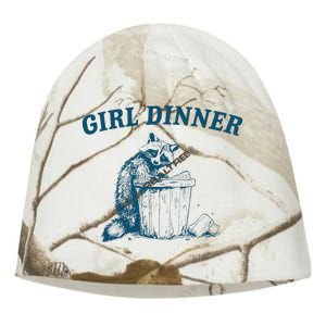 Girl Dinner Funny Raccoon Meme Panda Kati - Camo Knit Beanie