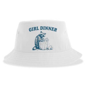 Girl Dinner Funny Raccoon Meme Panda Sustainable Bucket Hat