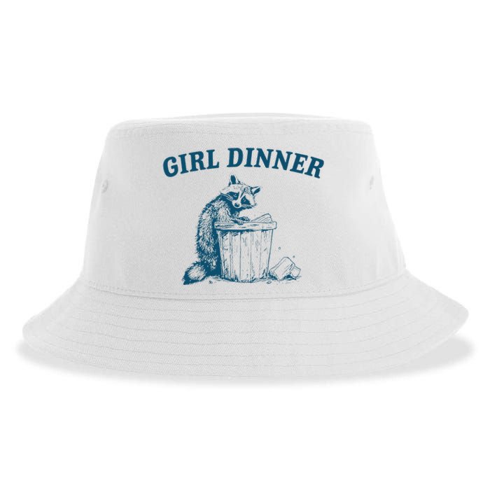 Girl Dinner Funny Raccoon Meme Panda Sustainable Bucket Hat