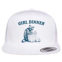 Girl Dinner Funny Raccoon Meme Panda Flat Bill Trucker Hat