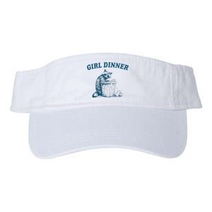 Girl Dinner Funny Raccoon Meme Panda Valucap Bio-Washed Visor