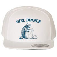 Girl Dinner Funny Raccoon Meme Panda Wool Snapback Cap