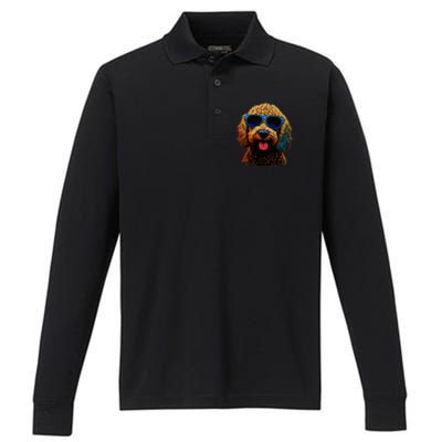 Goldendoodle Dood Funny Doodle Dog Golden Doodle Performance Long Sleeve Polo