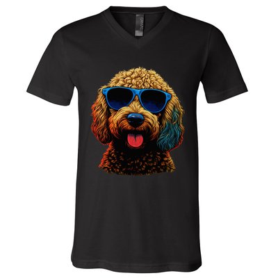 Goldendoodle Dood Funny Doodle Dog Golden Doodle V-Neck T-Shirt