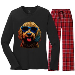 Goldendoodle Dood Funny Doodle Dog Golden Doodle Women's Long Sleeve Flannel Pajama Set 