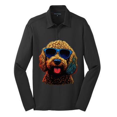 Goldendoodle Dood Funny Doodle Dog Golden Doodle Silk Touch Performance Long Sleeve Polo