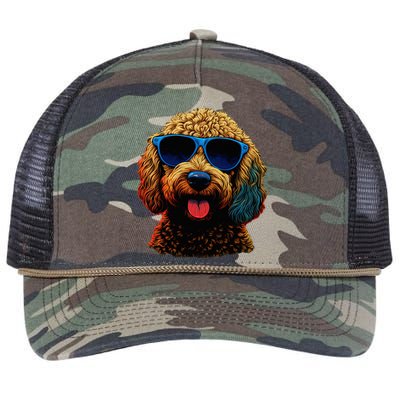 Goldendoodle Dood Funny Doodle Dog Golden Doodle Retro Rope Trucker Hat Cap