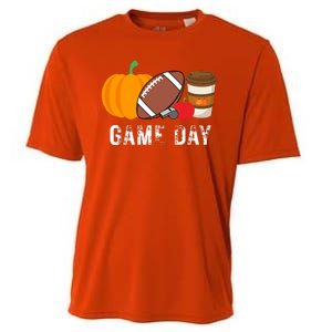 Game Day Football Pumpkin Fall Cooling Performance Crew T-Shirt