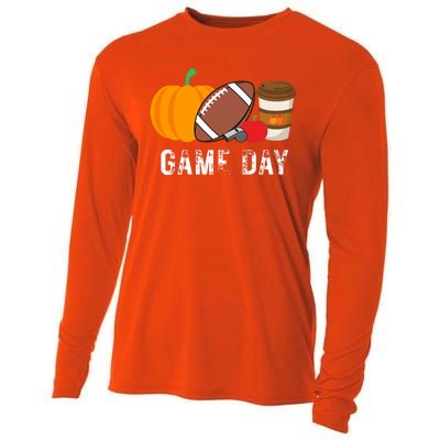 Game Day Football Pumpkin Fall Cooling Performance Long Sleeve Crew