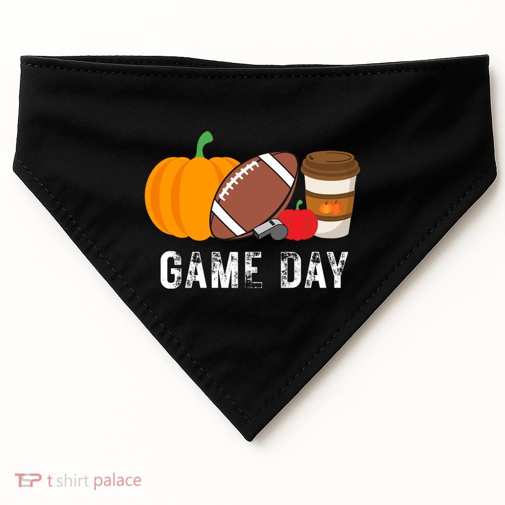 Game Day Football Pumpkin Fall USA-Made Doggie Bandana