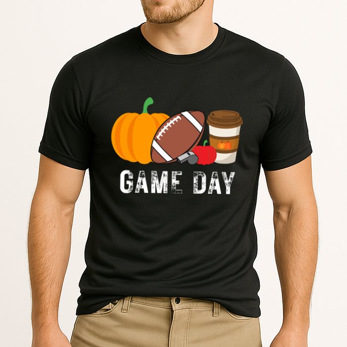 Game Day Football Pumpkin Fall Cooling Performance Crew T-Shirt