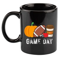 Game Day Football Pumpkin Fall 11oz C Handle Ceramic Mug