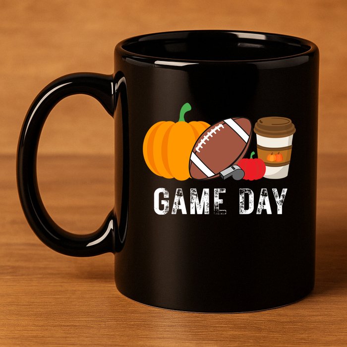 Game Day Football Pumpkin Fall 11oz C Handle Ceramic Mug