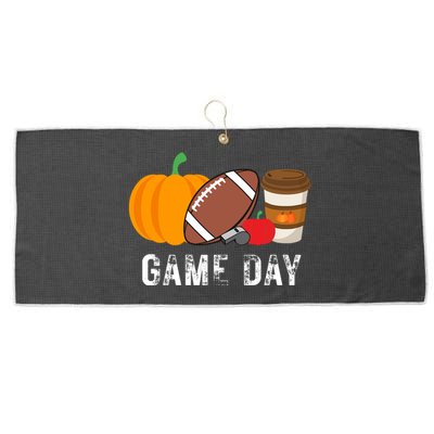 Game Day Football Pumpkin Fall Large Microfiber Waffle Golf Towel