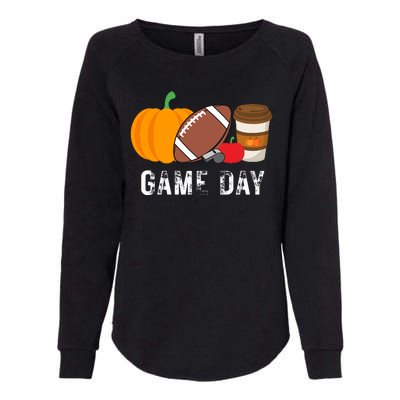 Game Day Football Pumpkin Fall Womens California Wash Sweatshirt