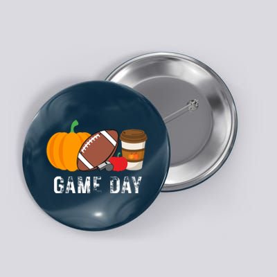 Game Day Football Pumpkin Fall Button