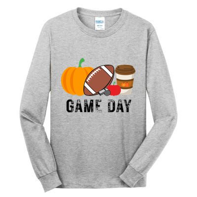 Game Day Football Pumpkin Fall Tall Long Sleeve T-Shirt