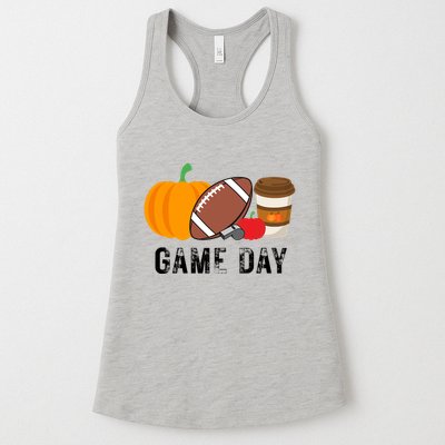 Game Day Football Pumpkin Fall Womens Tank Top