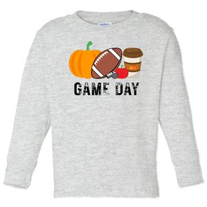 Game Day Football Pumpkin Fall Toddler Long Sleeve Shirt