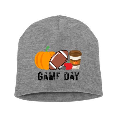 Game Day Football Pumpkin Fall Short Acrylic Beanie