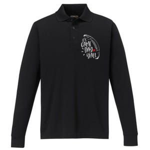 Game Day Football Season Funny Men Women Team Sports Performance Long Sleeve Polo