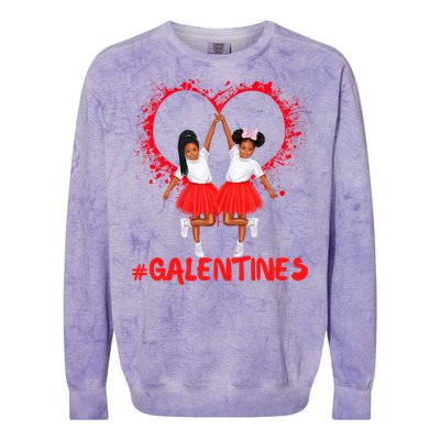 Galentines Day Fun Cute Brown Skin Girls Best Girl Friends Cool Gift Colorblast Crewneck Sweatshirt