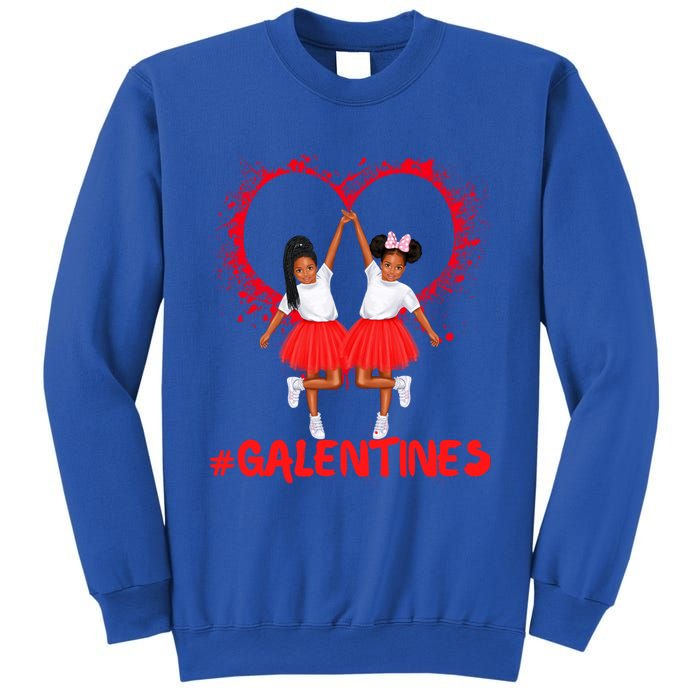 Galentines Day Fun Cute Brown Skin Girls Best Girl Friends Cool Gift Sweatshirt