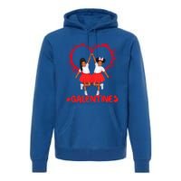 Galentines Day Fun Cute Brown Skin Girls Best Girl Friends Cool Gift Premium Hoodie