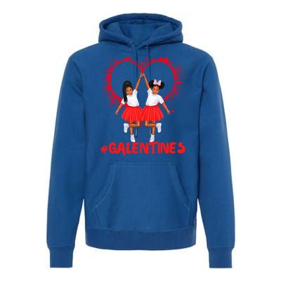 Galentines Day Fun Cute Brown Skin Girls Best Girl Friends Cool Gift Premium Hoodie