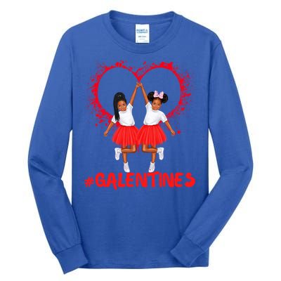 Galentines Day Fun Cute Brown Skin Girls Best Girl Friends Cool Gift Tall Long Sleeve T-Shirt