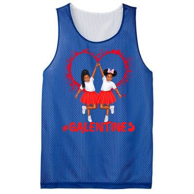 Galentines Day Fun Cute Brown Skin Girls Best Girl Friends Cool Gift Mesh Reversible Basketball Jersey Tank