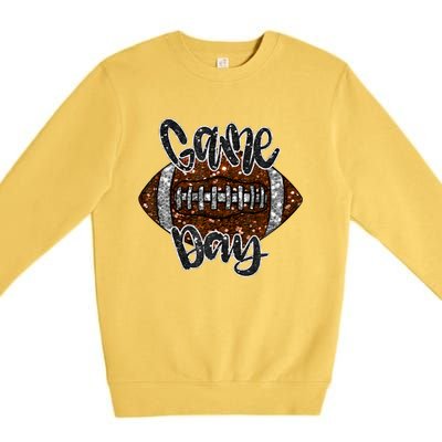 Game Day Football Bling Bling Football Lover Fall Autumn Premium Crewneck Sweatshirt