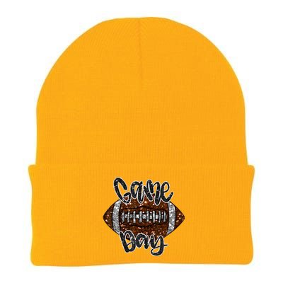 Game Day Football Bling Bling Football Lover Fall Autumn Knit Cap Winter Beanie