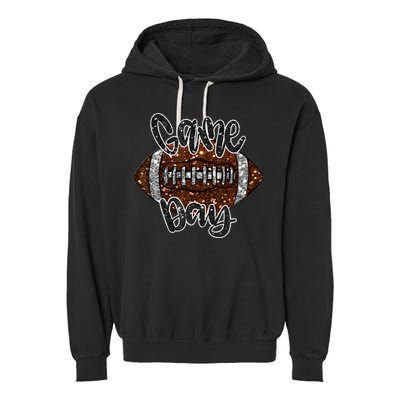 Game Day Football Bling Bling Football Lover Fall Autumn Garment-Dyed Fleece Hoodie
