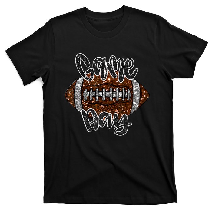 Game Day Football Bling Bling Football Lover Fall Autumn T-Shirt