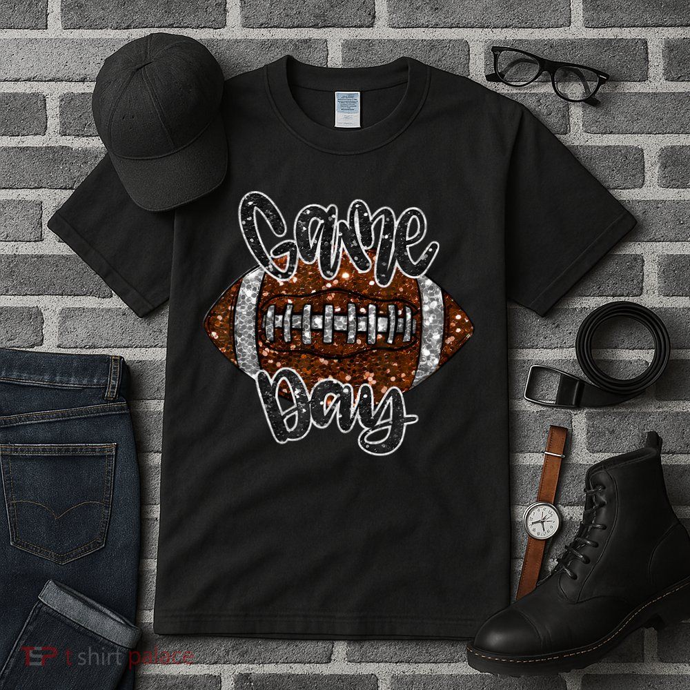 Game Day Football Bling Bling Football Lover Fall Autumn Tall T-Shirt