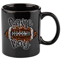 Game Day Football Bling Bling Football Lover Fall Autumn 11oz C Handle Ceramic Mug