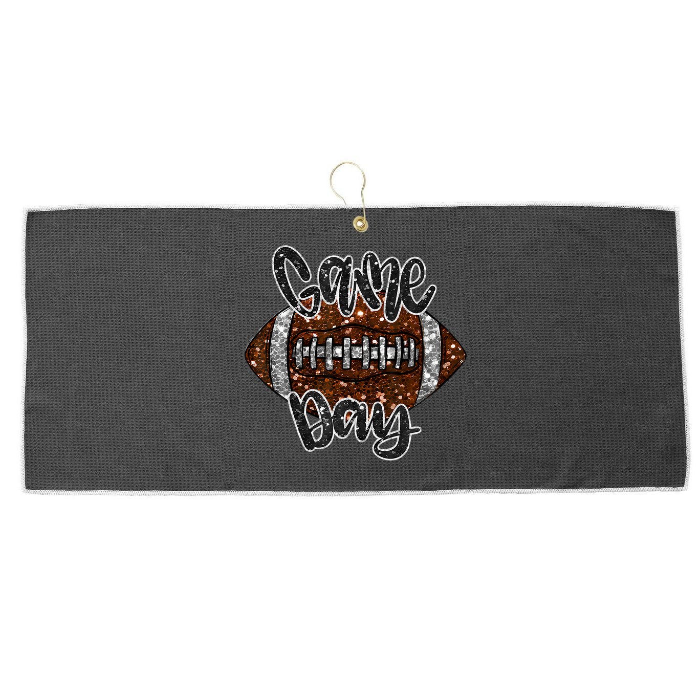 Game Day Football Bling Bling Football Lover Fall Autumn Large Microfiber Waffle Golf Towel