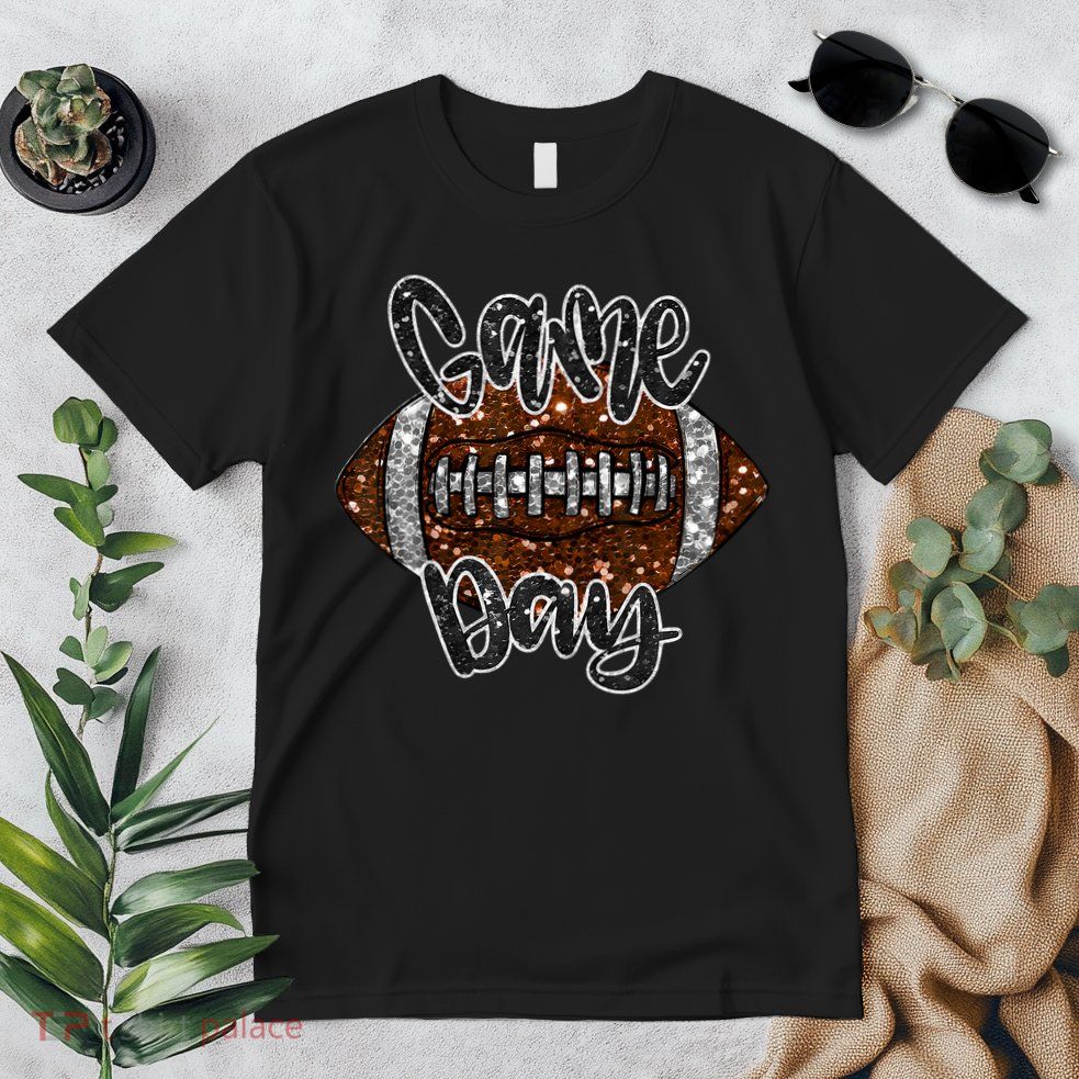 Game Day Football Bling Bling Football Lover Fall Autumn Premium T-Shirt