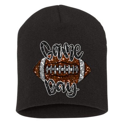 Game Day Football Bling Bling Football Lover Fall Autumn Short Acrylic Beanie