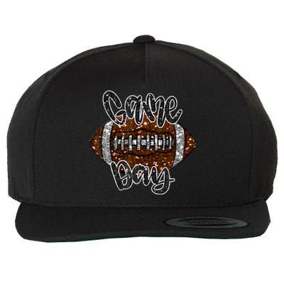 Game Day Football Bling Bling Football Lover Fall Autumn Wool Snapback Cap