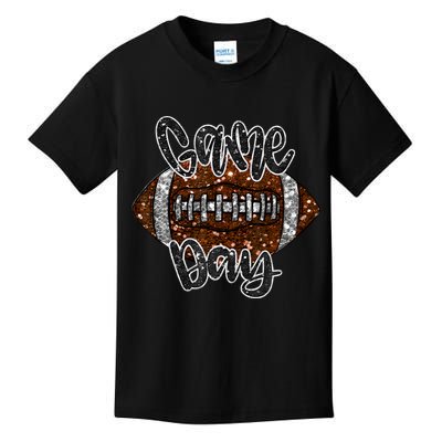 Game Day Football Bling Bling Football Lover Fall Autumn Kids T-Shirt