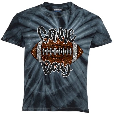 Game Day Football Bling Bling Football Lover Fall Autumn Kids Tie-Dye T-Shirt